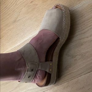 Franco sarto wedge suede wedge tan sandal
